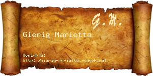 Gierig Marietta névjegykártya